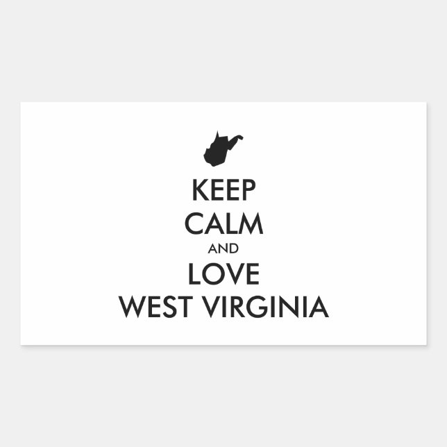 Customizable KEEP CALM and LOVE WEST VIRGINIA Sticker (Front)