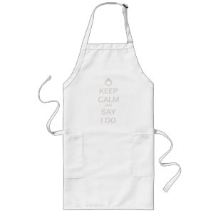 Customizable Keep Calm Bridal Design Long Apron