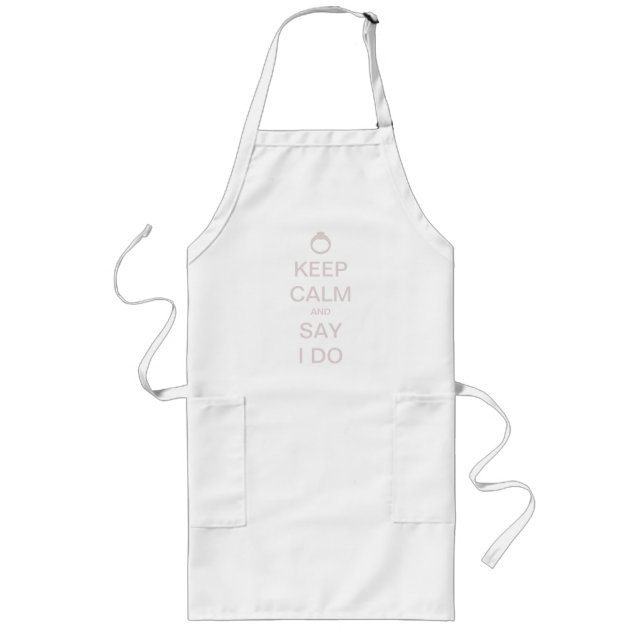 Customizable Keep Calm Bridal Design Long Apron (Front)