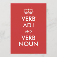 Customizable Keep Calm Invitation Style Cards