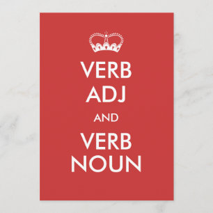 Customizable Keep Calm Invitation Style Cards