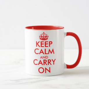 Customizable Keep Calm Mug with red crown and text