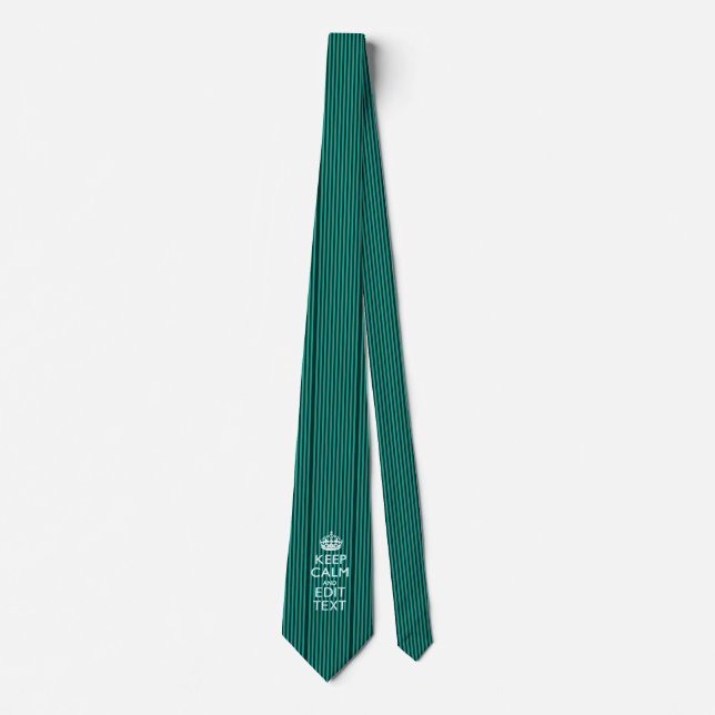 Customizable Keep Calm Your Text on Stripes Tie (Front)