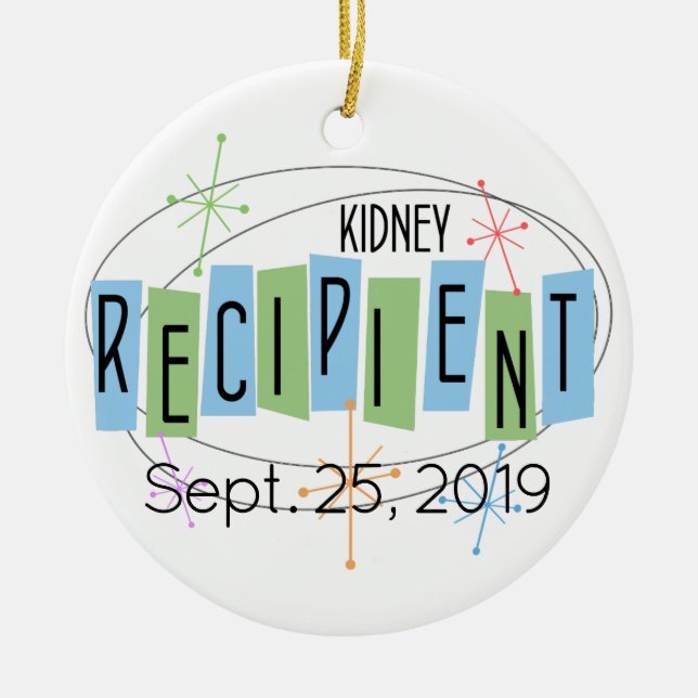 Customizable Kidney Recipient with Custom Photo Ceramic Ornament (Front)