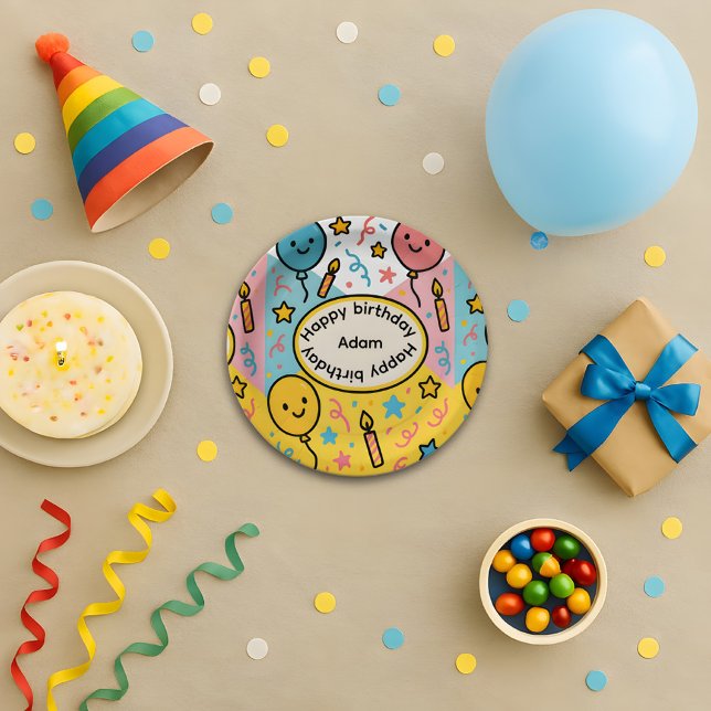 Customizable Kids Birthday Paper Plate Design (Creator Uploaded)