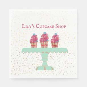 Customizable Kid's Cupcake Shop Napkin