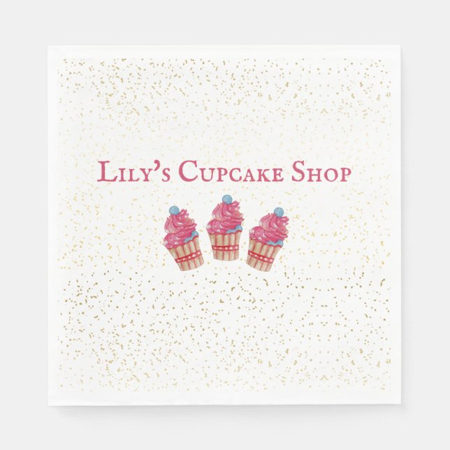 Customizable Kid's Cupcake Shop  Napkin (Front)