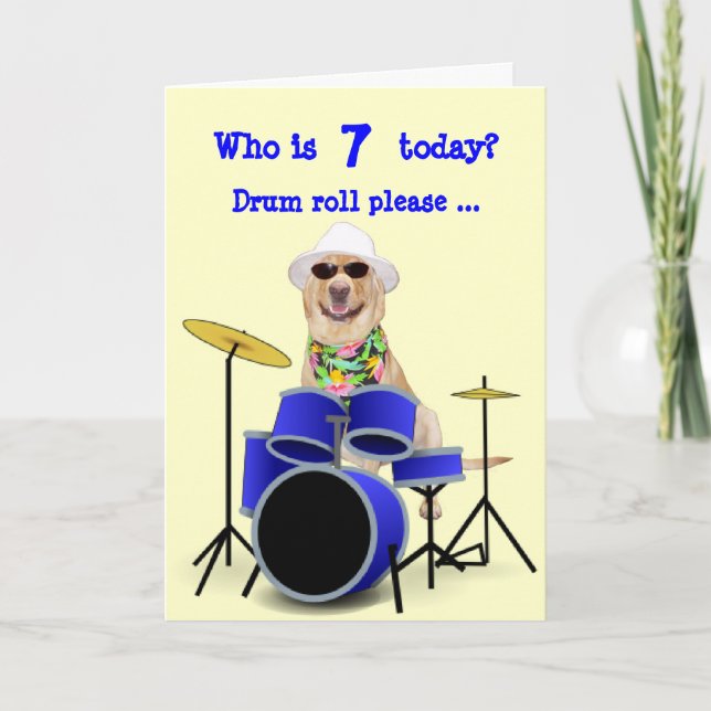 Customizable Kid's Drum Roll Birthday Card (Front)