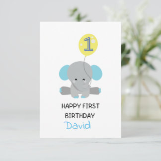 Customizable Kid's First Birthday Card 