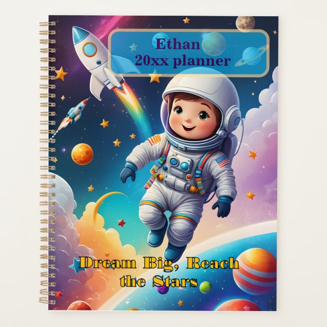 Customizable Kids Space Planner Cover – Motivation (Front)