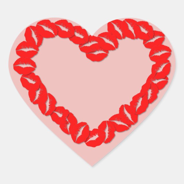 Customizable Kissy Heart Sticker (Front)
