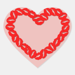 Customizable Kissy Heart Sticker