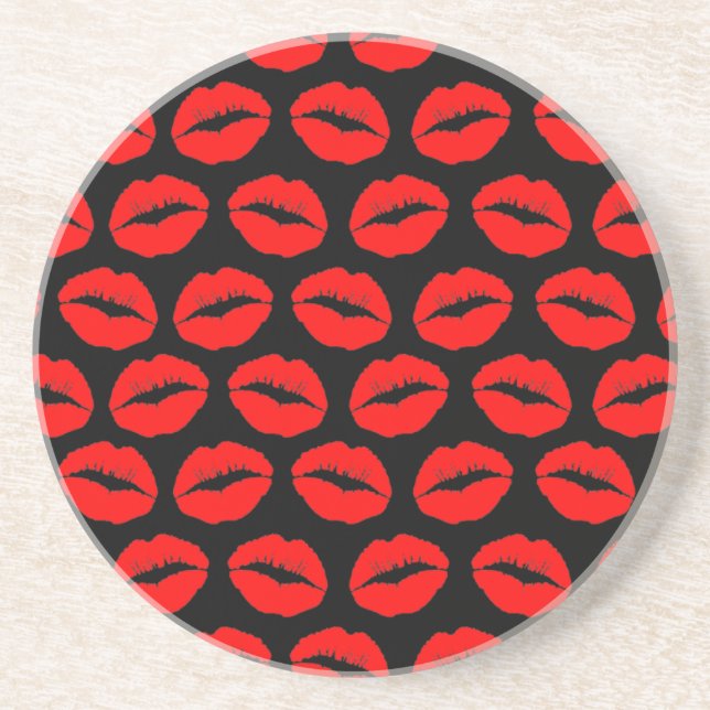 Customizable Kissy Lips Coaster (Front)