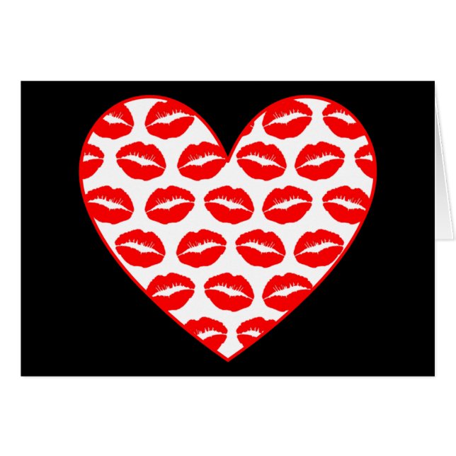 Customizable Kissy Lips Heart (Front Horizontal)