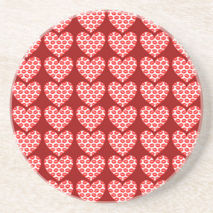 Customizable Kissy Lips Hearts Coaster