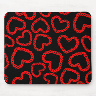 Customizable Kissy Lips Hearts Mouse Pad