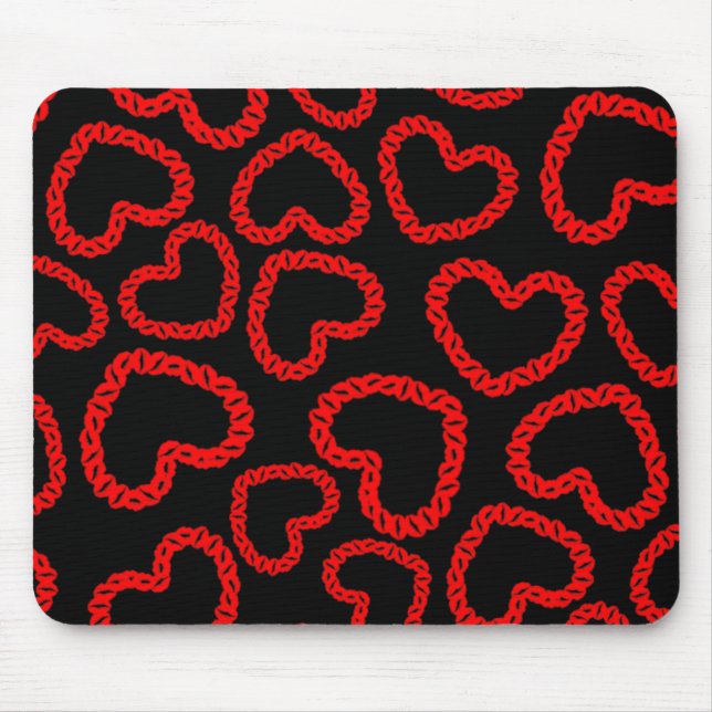 Customizable Kissy Lips Hearts Mouse Pad (Front)