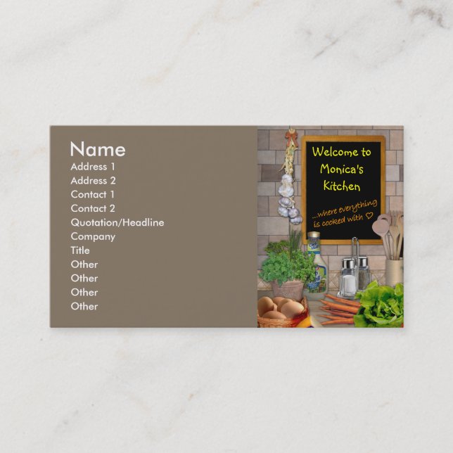 Customizable Kitchen Business Card (Front)