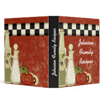 Customizable kitchen design recipe binder