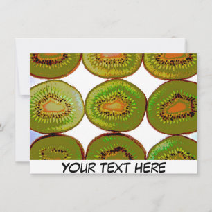 Customizable kiwi fruit slices card