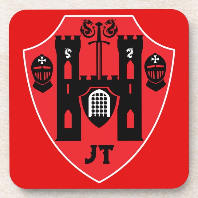 Customizable Knights Shield Coaster (Front)