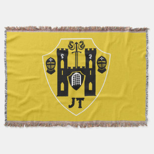 Customizable Knights Shield Throw Blanket