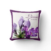 Customizable L name personalized purple flowers 