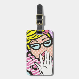 Customizable La-Di-Da Lady Comic Book Luggage Tag