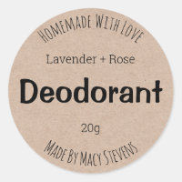 Customizable Label For Deodorant