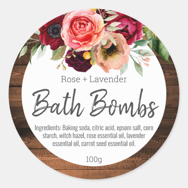 Customizable Label For Handmade Bath Bomb (Front)