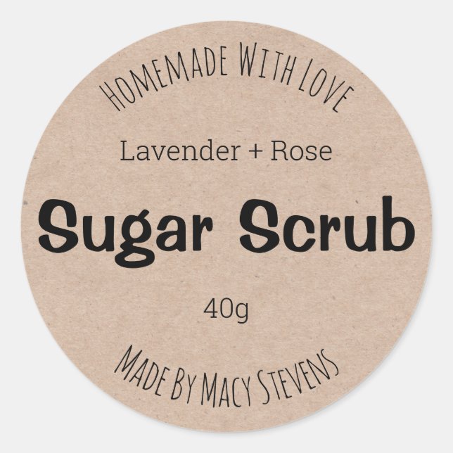 Customizable Label For Sugar Scrub (Front)