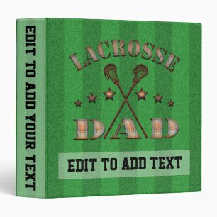Customizable Lacrosse Dad 3 Ring Binder