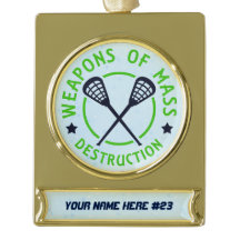 Customizable Lacrosse Weapons Christmas Ornament