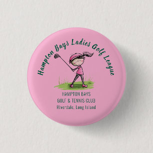 Customizable Ladies Golf League Party Button