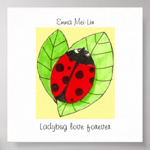 Customizable Ladybug love forever poster