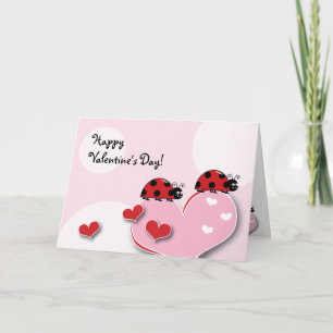Customizable Ladybug Valentine Holiday Card