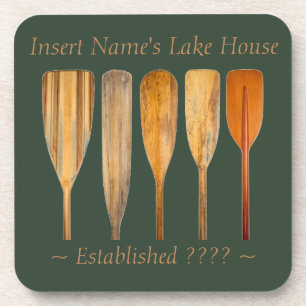 Customizable Lake House Oars Theme Coaster