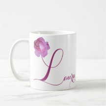Customizable Laura name pretty pink rose floral