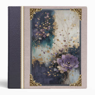 Customizable Lavender Coloured Floral Art Binder