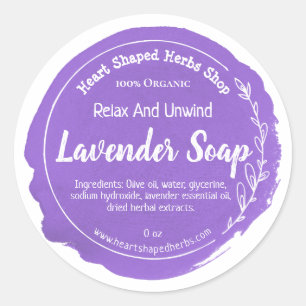 Customizable Lavender Soap Label Handmade Business