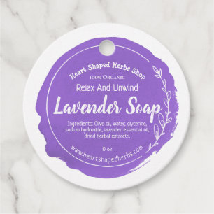 Customizable Lavender Soap Label Handmade Business