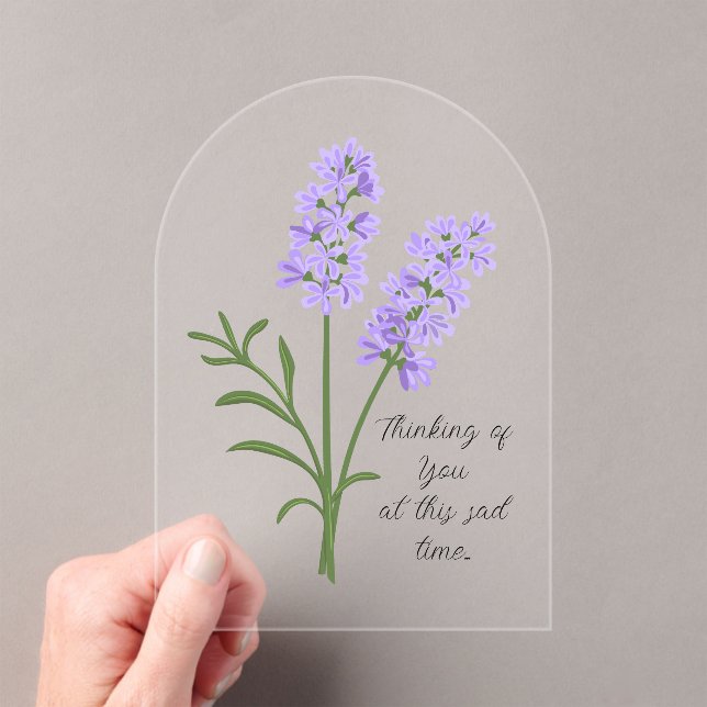Customizable Lavender Sympathy Card Acrylic Invitations (Insitu (Handheld))