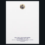 Customizable Law Firm Letterhead Elegant Gold Logo<br><div class="desc">Elevate your professional image with our Customizable Law Firm Letterhead. Designed for attorneys, law firms, and similar firms, this letterhead exudes elegance and sophistication. Featuring a striking gold logo and refined navy typography, this customizable letterhead showcases your firm's branding with a touch of prestige. Personalize the letterhead with your firm's...</div>