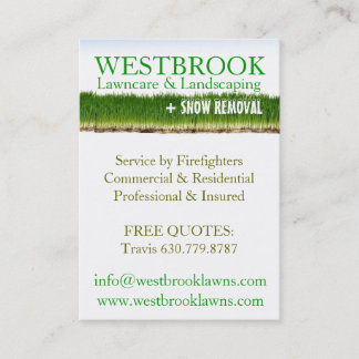 Customizable Lawncare & Landscaping Business Card