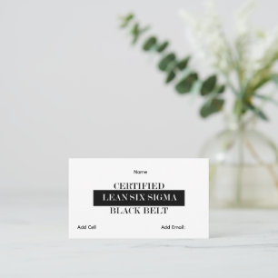 Customizable Lean Six Sigma Black Belt Business Card