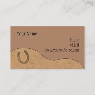 CUSTOMIZABLE Leather & Horseshoe Business Cards