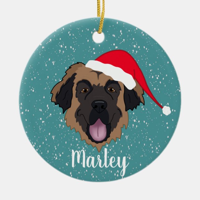 Customizable Leonberger  Ceramic Ornament (Front)