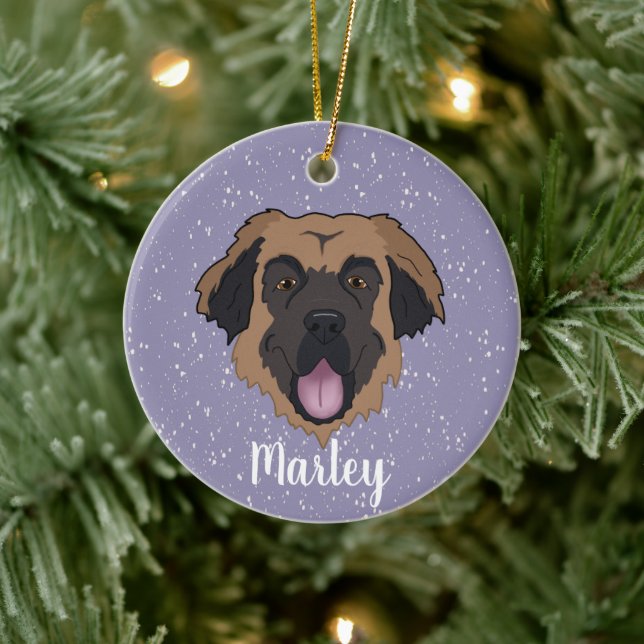 Customizable Leonberger Ceramic Ornament (Tree)