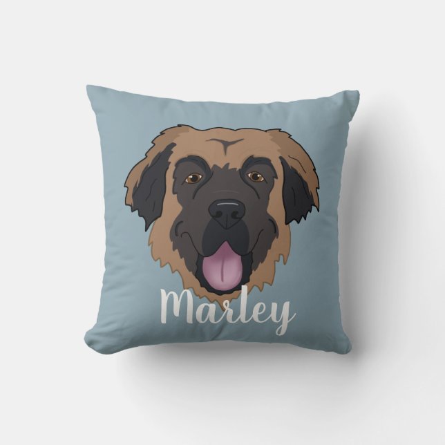 Customizable Leonberger Throw Pillow (Front)