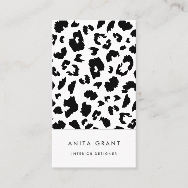 Customizable leopard print business card (Front)